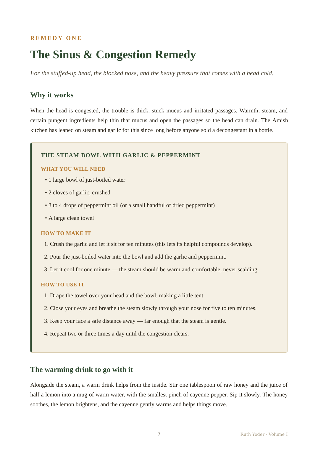 A real remedy recipe page